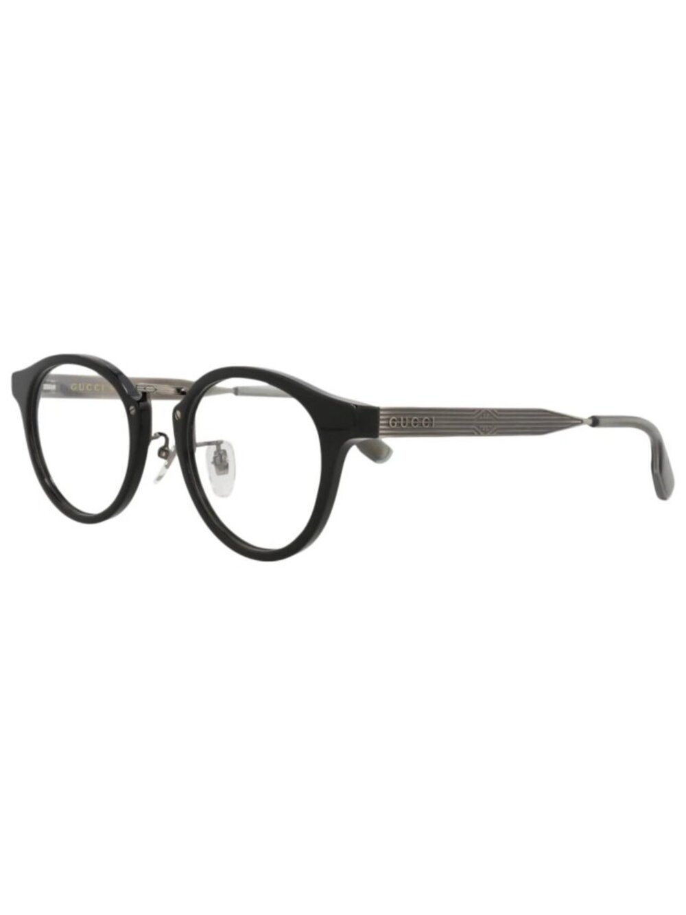 New Gucci Women's Eyeglasses Round Oval Recycled Acetate Frame Unisex Black